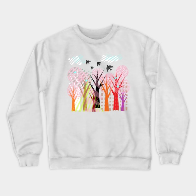 dreamy forest Crewneck Sweatshirt by adelwins